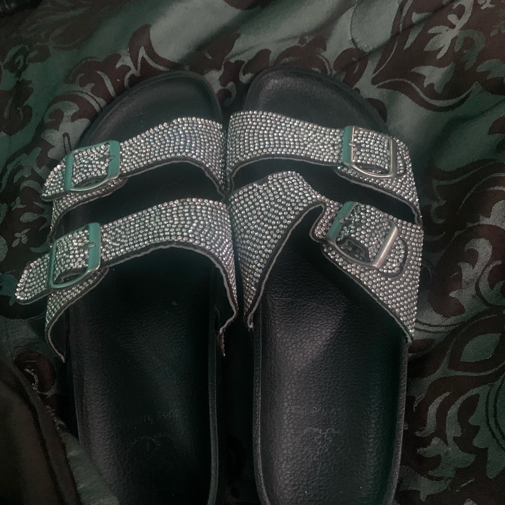 Sparkling Rhinestone Buckle Sandals